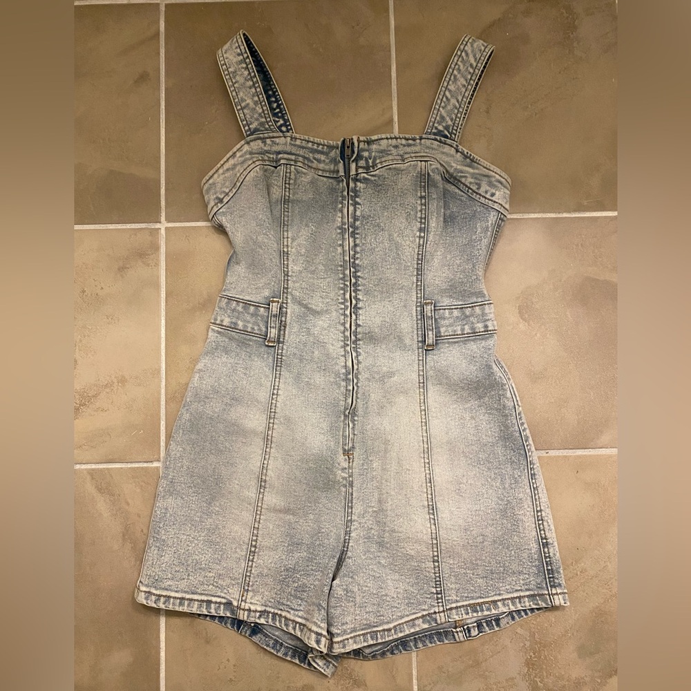 Free People Denim Romper